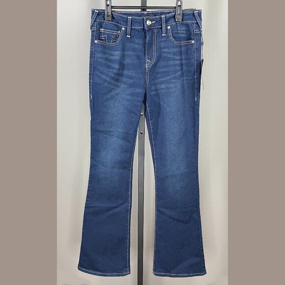 NEW True Religion Jeans Womens 28 blue denim becca boot world tour crystal - Picture 1 of 12